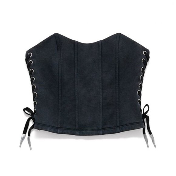 H&M Heron Preston Collab Limited Edition Black Washed Look Corset M NWT - Picture 1 of 11